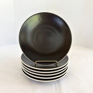 Sasaki Colorstone Vignelli Black Matte Set of 6 Salad/Dessert Plates 7.5" Japan